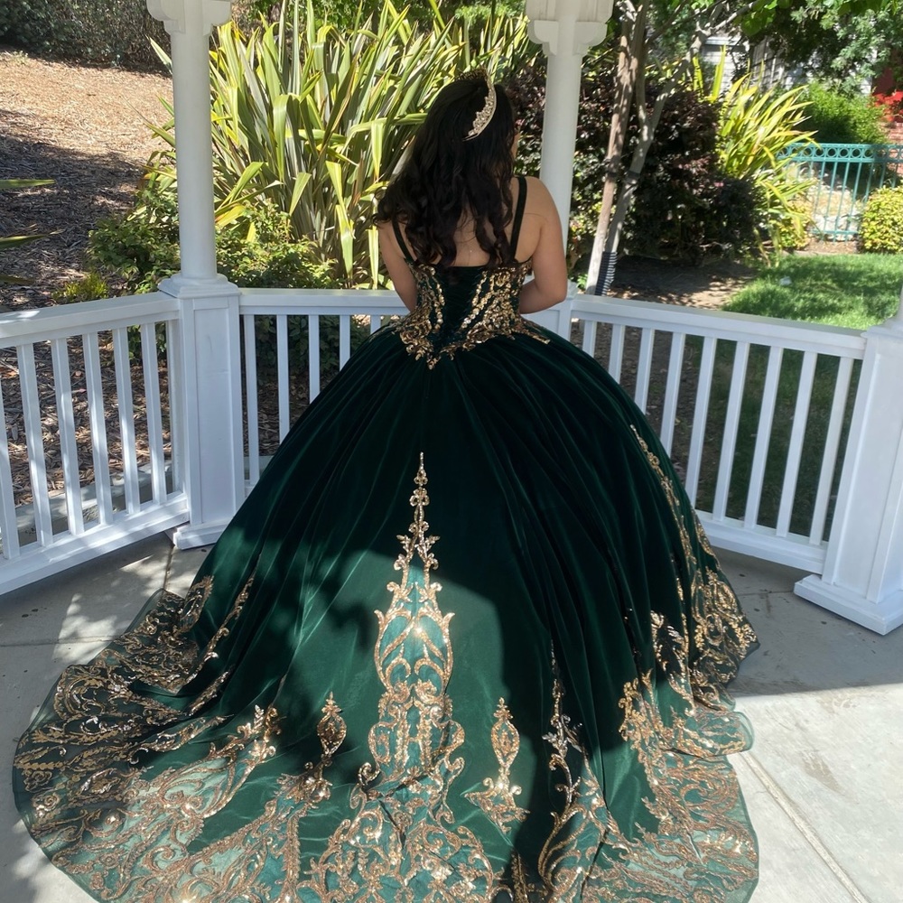 Green emerald velvet Dress
